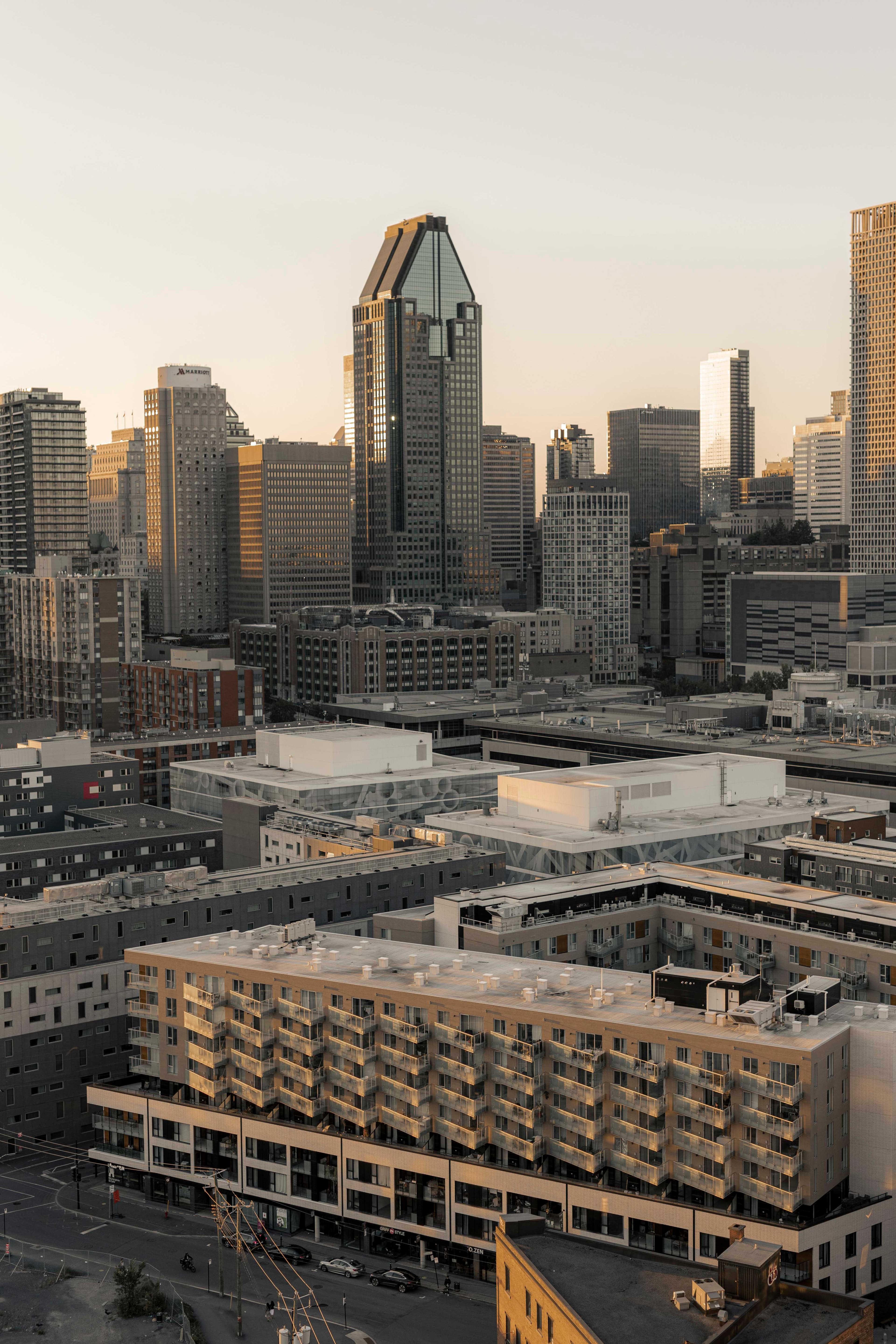 The Montreal skyline at dusk